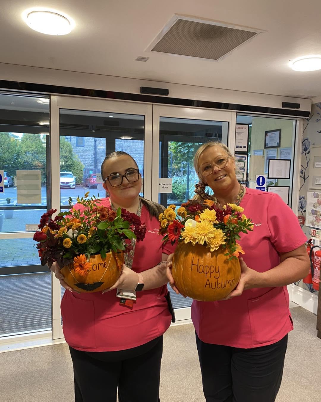 We enjoyed some seasonal flower arranging.